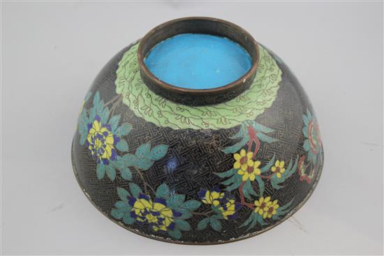 A Chinese cloisonne enamel bowl, late 19th century, 26.5cm